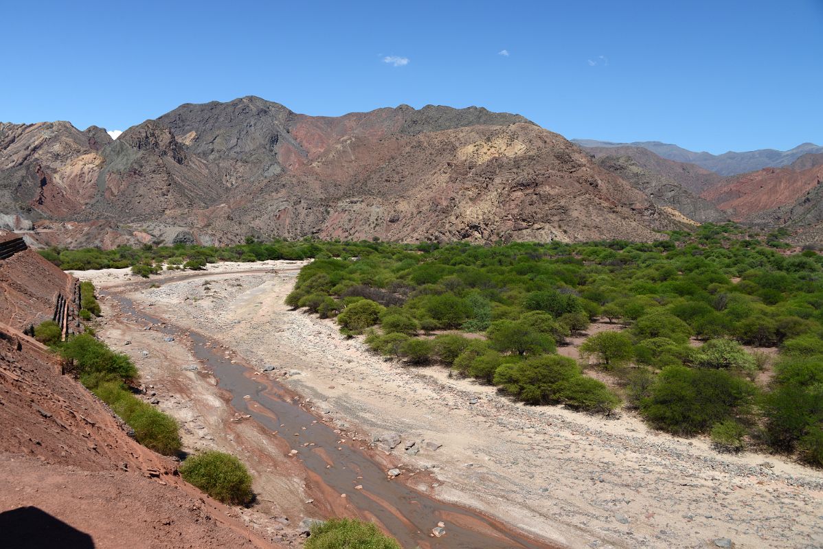 09 River Flowing Through Valley With Colourful Hills Above In Quebrada de Cafayate South Of Salta